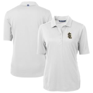 Women's Cutter & Buck White Salt Lake Bees Virtue DryTec Eco Pique Recycled Polo