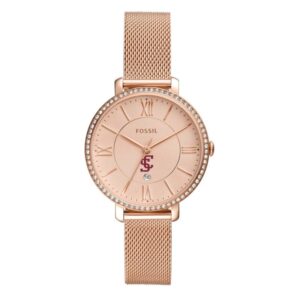 Women's Fossil Rose Gold Santa Clara Broncos Jacqueline Stainless Steel Watch