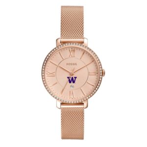 Women's Fossil Rose Gold Washington Huskies Jacqueline Stainless Steel Watch