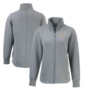 Women's Cutter & Buck Gray Pittsburgh Pirates Roam Eco Recycled Full-Zip Jacket
