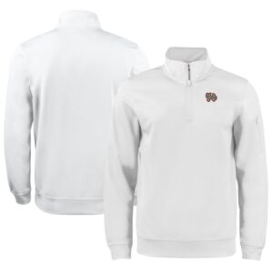Unisex Cutter & Buck White Norfolk Tides Clique Lift Eco Performance Half-Zip Pullover Top