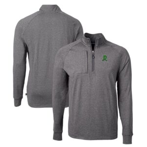 Men's Cutter & Buck  Heather Black Dayton Dragons Adapt Eco Knit Heather Recycled Quarter-Zip Pullover