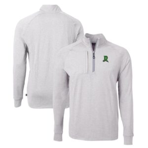 Men's Cutter & Buck  Heather Gray Dayton Dragons Adapt Eco Knit Heather Recycled Quarter-Zip Pullover