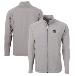 Men's Cutter & Buck  Gray Binghamton Rumble Ponies Adapt Eco Knit Hybrid Recycled Full-Zip Jacket