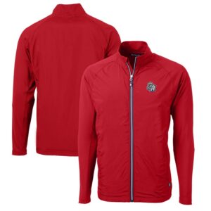 Men's Cutter & Buck  Red San Antonio Missions Adapt Eco Knit Hybrid Recycled Full-Zip Jacket