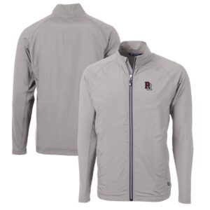 Men's Cutter & Buck  Gray Round Rock Express Adapt Eco Knit Hybrid Recycled Full-Zip Jacket