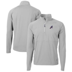 Men's Cutter & Buck  Gray Reno Aces Adapt Eco Knit Hybrid Recycled Quarter-Zip Top