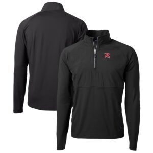 Men's Cutter & Buck  Black Richmond Flying Squirrels Adapt Eco Knit Hybrid Recycled Quarter-Zip Top