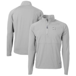 Men's Cutter & Buck  Gray Richmond Flying Squirrels Adapt Eco Knit Hybrid Recycled Quarter-Zip Top