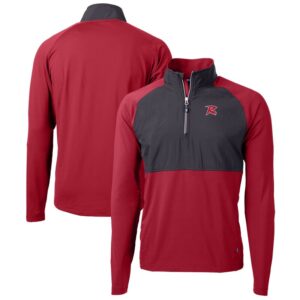 Men's Cutter & Buck  Red Richmond Flying Squirrels Adapt Eco Knit Hybrid Recycled Quarter-Zip Top