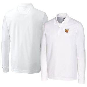 Men's Cutter & Buck White Las Vegas Aviators DryTec Advantage Tri-Blend Pique Long Sleeve Polo