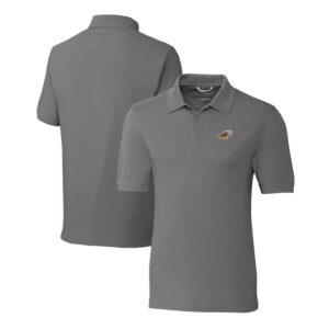 Men's Cutter & Buck Gray Akron RubberDucks DryTec Advantage Tri-Blend Pique Polo