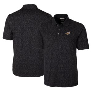Men's Cutter & Buck  Black Akron RubberDucks Advantage Tri-Blend Space Dye Polo