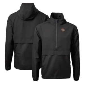 Men's Cutter & Buck  Black Norfolk Tides  Charter Eco Recycled Half-Zip Anorak Jacket
