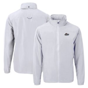 Men's Cutter & Buck Gray Rocket City Trash Pandas Charter Eco Recycled Full-Zip Jacket