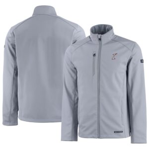 Men's Cutter & Buck  Gray Albuquerque Isotopes Evoke Eco Softshell Recycled Full-Zip Jacket