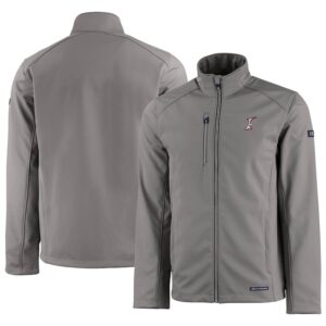Men's Cutter & Buck  Gray Albuquerque Isotopes Evoke Eco Softshell Recycled Full-Zip Jacket