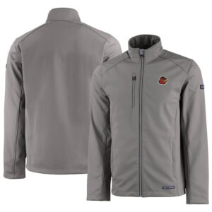 Men's Cutter & Buck  Gray Rochester Red Wings Evoke Eco Softshell Recycled Full-Zip Jacket