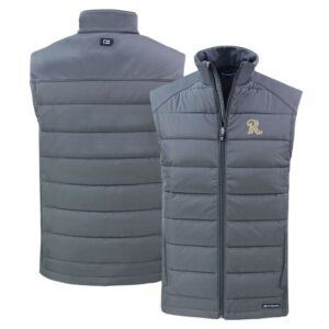 Men's Cutter & Buck Steel Frisco RoughRiders Evoke Hybrid Eco Softshell Recycled Full-Zip Vest