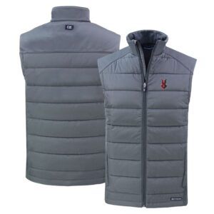 Men's Cutter & Buck Steel Indianapolis Indians Evoke Hybrid Eco Softshell Recycled Full-Zip Vest