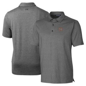 Men's Cutter & Buck Heather Charcoal Norfolk Tides Forge Heathered Stretch Polo