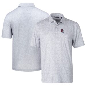 Men's Cutter & Buck Gray Round Rock Express DryTec Pike Constellation Print Stretch Polo