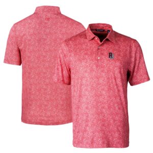 Men's Cutter & Buck Red Round Rock Express DryTec Pike Constellation Print Stretch Polo