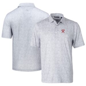 Men's Cutter & Buck Gray Tacoma Rainiers DryTec Pike Constellation Print Stretch Polo