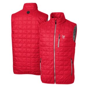 Men's Cutter & Buck Red Scranton Wilkes-Barre RailRiders Rainier PrimaLoft Eco Insulated Full-Zip Puffer Vest