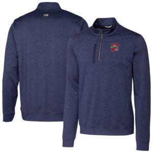 Men's Cutter & Buck  Navy Portland Sea Dogs Stealth Heathered Quarter-Zip Top