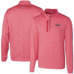 Men's Cutter & Buck  Red Lansing Lugnuts Stealth Heathered Quarter-Zip Top