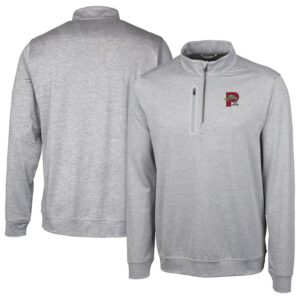 Men's Cutter & Buck  Gray Portland Sea Dogs Stealth Heathered Quarter-Zip Top
