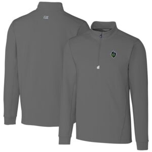Men's Cutter & Buck Gray Hillsboro Hops Traverse Stretch Quarter-Zip Pullover Top