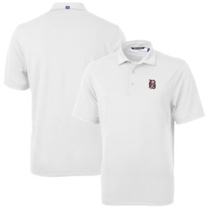 Men's Cutter & Buck White Birmingham Barons Virtue Eco Pique Recycled Polo