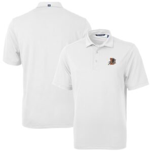 Men's Cutter & Buck White Durham Bulls Virtue Eco Pique Recycled Polo