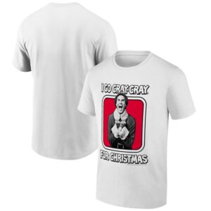 Men's Ripple Junction White Elf Cray-Cray for Christmas Holiday Graphic T-Shirt