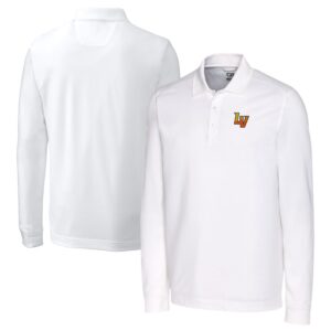 Men's Cutter & Buck  White Las Vegas Aviators Advantage Tri-Blend Pique Big & Tall Long Sleeve Polo