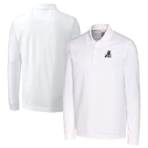 Men's Cutter & Buck  White Springfield Cardinals Advantage Tri-Blend Pique Big & Tall Long Sleeve Polo