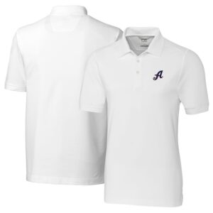 Men's Cutter & Buck White Reno Aces Big & Tall DryTec Advantage Tri-Blend Pique Polo