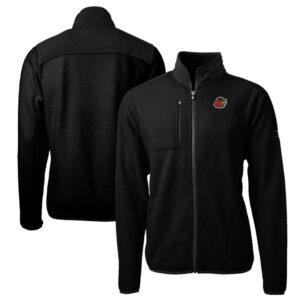 Men's Cutter & Buck Black Rochester Red Wings Big & Tall Cascade Eco Sherpa Fleece Full-Zip Jacket