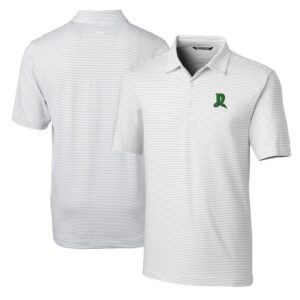 Men's Cutter & Buck  White Dayton Dragons Big & Tall Forge Pencil Stripe Stretch Polo