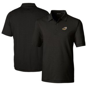 Men's Cutter & Buck  Black Akron RubberDucks Big & Tall Forge Pencil Stripe Stretch Polo