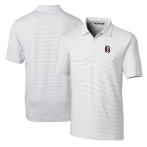Men's Cutter & Buck  White Birmingham Barons Big & Tall Forge Pencil Stripe Stretch Polo
