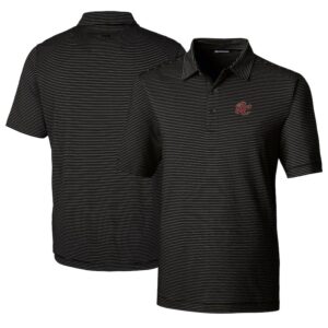 Men's Cutter & Buck  Black Sacramento River Cats Big & Tall Forge Pencil Stripe Stretch Polo