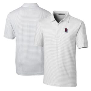 Men's Cutter & Buck  White Round Rock Express Big & Tall Forge Pencil Stripe Stretch Polo