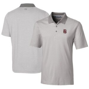 Men's Cutter & Buck  Gray Birmingham Barons Big & Tall Forge Tonal Stripe Stretch Polo