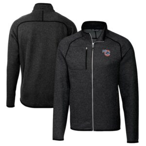 Men's Cutter & Buck Heather Charcoal Iowa Cubs Big & Tall Mainsail Sweater-Knit Full-Zip Jacket