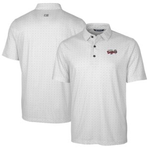Men's Cutter & Buck  Charcoal Lansing Lugnuts Big & Tall DryTec Pike Double Dot Print Stretch Polo