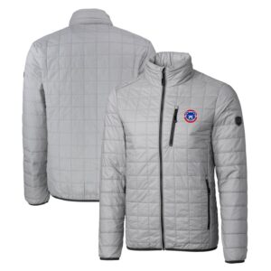 Men's Cutter & Buck Gray South Bend Cubs Rainier PrimaLoft Big & Tall Eco Insulated Full-Zip Puffer Jacket