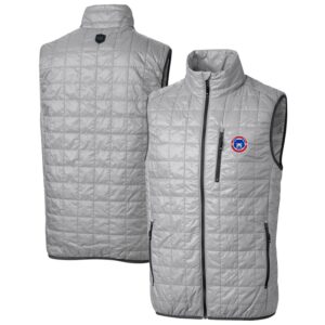 Men's Cutter & Buck  Gray South Bend Cubs Rainier PrimaLoft Big & Tall Eco Insulated Full-Zip Puffer Vest